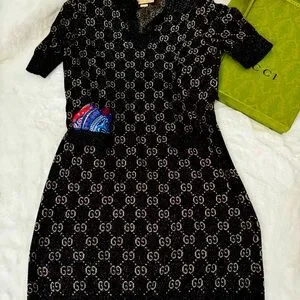 24AW new/GUCCI スパンコールポロドレス PoloDress Black 24AW new/GUCCI スパンコールポロドレス PoloDress Black (GUCCI